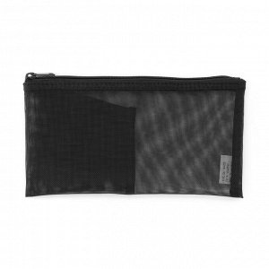 MUJI Nylon Mesh Pen Case with Pocket – пенал из нейлоновой сетки с внутренним карманом (чёрный)