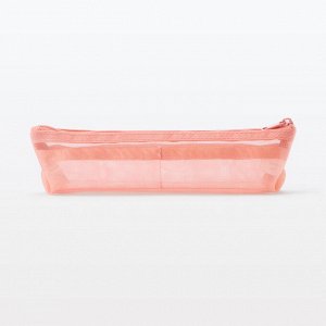 MUJI Nylon Mesh Pen Case with Gusset – пенал из нейлоновой сетки с расширением (розовый)