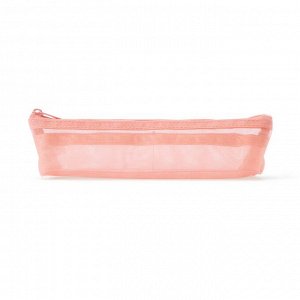 MUJI Nylon Mesh Pen Case with Gusset – пенал из нейлоновой сетки с расширением (розовый)