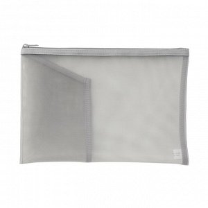 MUJI Nylon Mesh Case with Pocket – органайзер из нейлоновой сетки с карманом, для A5 (серый)