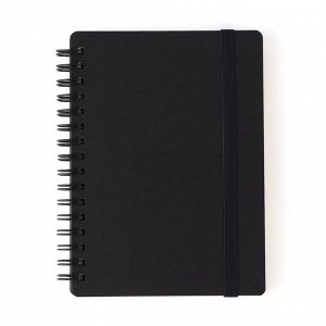 MUJI Premium Paper Double Ring Notebook with Elastic Band – тетрадь A6 на двойной спирали с резинкой, 80 листов, линейка 6 мм