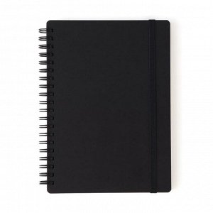 MUJI Premium Paper Double Ring Notebook with Elastic Band – тетрадь B6 на двойной спирали с резинкой, 80 листов, линейка 6 мм
