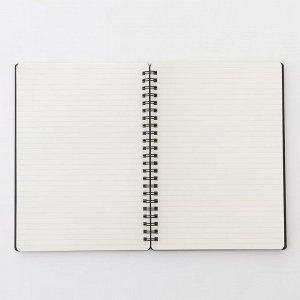 MUJI Premium Paper Double Ring Notebook with Elastic Band – тетрадь A5 на двойной спирали с резинкой, 80 листов, линейка 6 мм