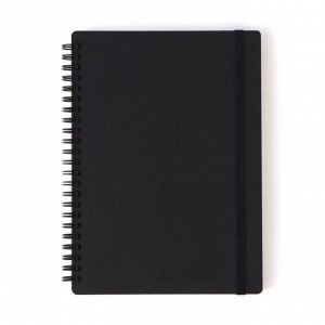 MUJI Premium Paper Double Ring Notebook with Elastic Band – тетрадь A5 на двойной спирали с резинкой, 80 листов, линейка 6 мм