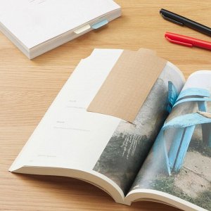 MUJI Writable Bookmark with Index Tabs – закладки для записей, 3 цвета, в клетку