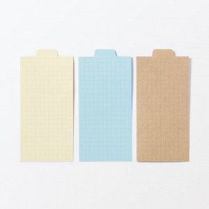MUJI Writable Bookmark with Index Tabs – закладки для записей, 3 цвета, в клетку