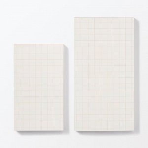 MUJI Color Memo Pad Grid – блокнот в клетку с цветной полосой, оранжевый
