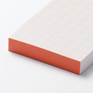 MUJI Color Memo Pad Grid – блокнот в клетку с цветной полосой, оранжевый