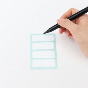 MUJI Fabric-Safe Label Stickers (No Ironing, White) – наклейки для ткани, белые, без утюга, 4 шт × 2 листа