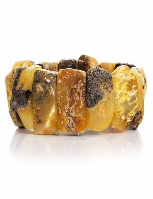 Лечебный браслет «Помпеи» из цельного янтаря с живописной текстурой, 904908394