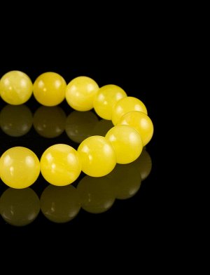 Браслет «Шар» из круглых шариков-бусин медового балтийского янтаря, 5046112419