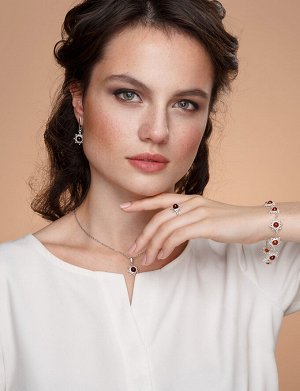 Маленький ажурный кулон «Гелиос» с янтарём вишнёвого цвета