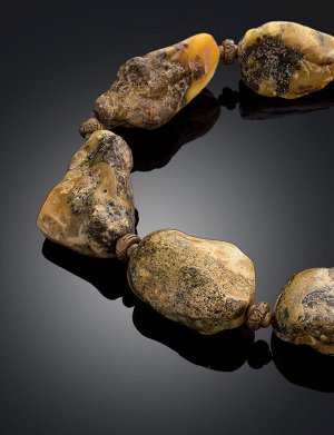 Необычное ожерелье «Индонезия» из натурального цельного янтаря