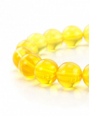 Браслет «Лимонные шары» из красивого прозрачного балтийского янтаря, 6046201021