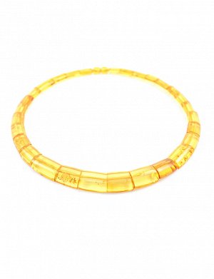 Колье из натурального янтаря «Трубочки золотисто-лимонные», 5061205269