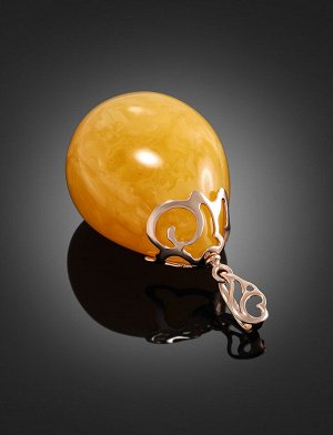 Объёмный кулон из натурального медового янтаря с золотом «Версаль», 707212198