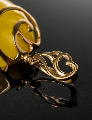 Изысканная подвеска из золота и натурального медового янтаря «Версаль», 707206374