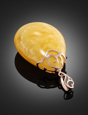 Подвеска из натурального балтийского янтаря медового цвета и золота «Версаль», 707212203