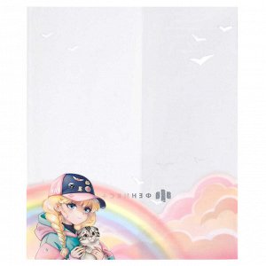 Обложки для тетрадей с рисунком арт.69101/ 200 АНИМЕ С КОТИКАМИ (3 шт. в наборе, 350х216 мм, цвет: розовый, ПВХ плотностью 120 мкм, индивидуальная упаковка: ПЭТ-пакет)