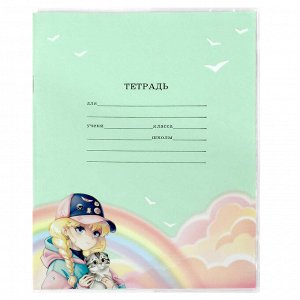 Обложки для тетрадей с рисунком арт.69101/ 200 АНИМЕ С КОТИКАМИ (3 шт. в наборе, 350х216 мм, цвет: розовый, ПВХ плотностью 120 мкм, индивидуальная упаковка: ПЭТ-пакет)