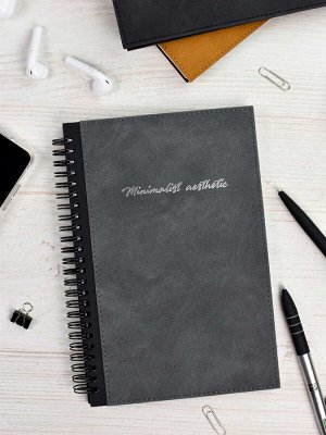 Записная книжка ESCALADA, формат А5, 96 л., интегральный переплёт, искусственная кожа "Нубук", тиснение фольгой