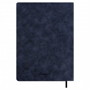 Записная книжка ESCALADA, формат А5+, 96 л., твёрдый переплёт, искусственная кожа "Канвас экстра", аппликация из искусственной кожи, аппликация из ПВХ, металлические клёпки, шелкография в одну краску