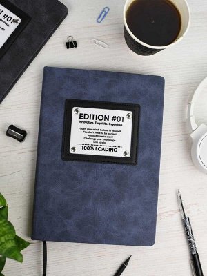 Записная книжка ESCALADA, формат А5+, 96 л., твёрдый переплёт, искусственная кожа "Канвас экстра", аппликация из искусственной кожи, аппликация из ПВХ, металлические клёпки, шелкография в одну краску