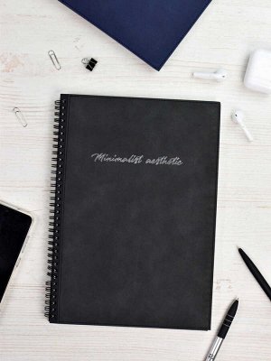 Записная книжка ESCALADA, формат А4, 96 л., интегральный переплёт, искусственная кожа "Нубук", тиснение фольгой