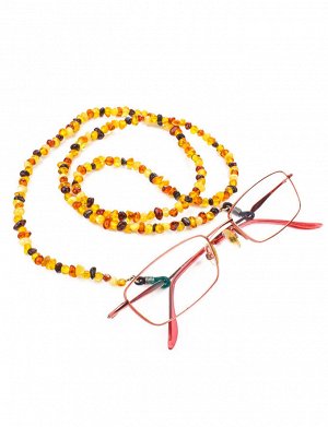 Яркие бусы-держатель для очков из натурального балтийского янтаря разных цветов, 913409040