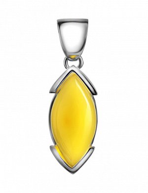 Кулон из натурального янтаря медового цвета в серебре «Маркиз», 501703116