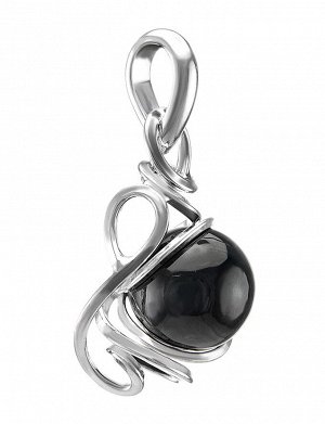 Яркий серебряный кулон с натуральным балтийским янтарём вишнёвого цвета «Валенсия», 601707076
