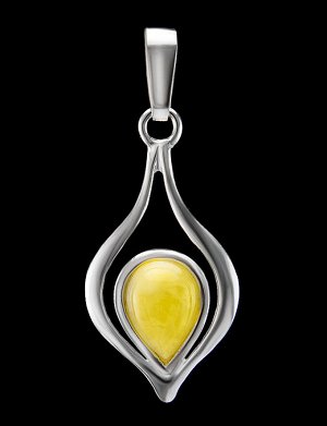 Серебряная подвеска с медовым янтарем «Фиори», 501705110