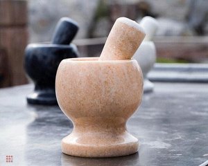 Мраморная ступка с пестиком 10х10 см