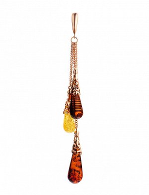 Изящный кулон из натурального янтаря разных оттенков «Роксана»