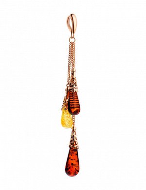 Изящный кулон из натурального янтаря разных оттенков «Роксана»