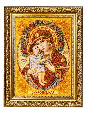 Икона из натурального балтийского янтаря «Богоматерь Жировичская», 906909369