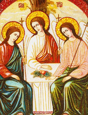 Икона «Святая Троица», созданная из натурального янтаря, 906909368