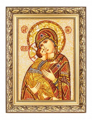 Икона из натурального балтийского янтаря «Владимирская Богоматерь», 906909145
