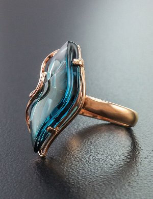Оригинальное кольцо «Серенада» из серебра с позолотой и топаза Лондон, 710801146