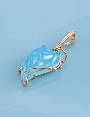 Кулон из золота с нежно-голубым халцедоном «Серенада», 811011188