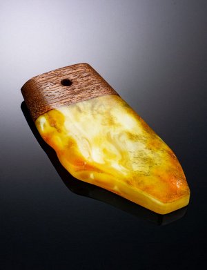 Оригинальный кулон из янтаря и дерева в стиле унисекс «Индонезия», 904508530
