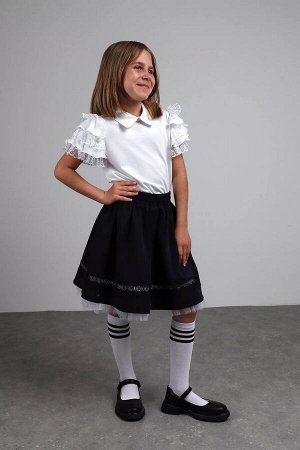 Школьная блузка ДЕВ Deloras 64216SZ белый