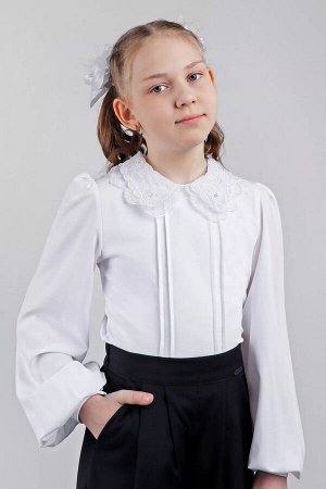 Джемпер школьный ДЕВ Malini 319ТК BL белый