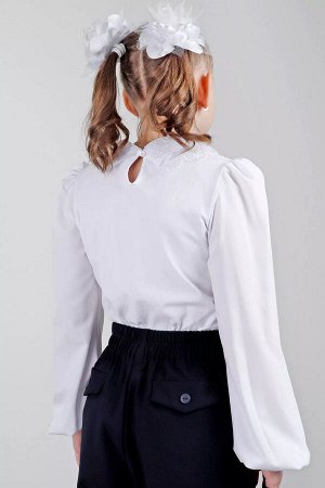 Джемпер школьный ДЕВ Malini 319ТК BL белый