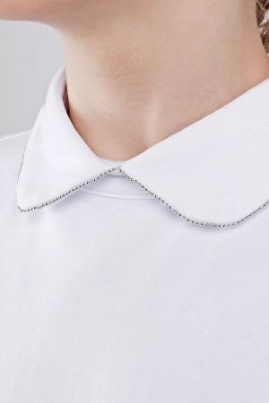 Джемпер школьный ДЕВ Malini 370ТК BL белый