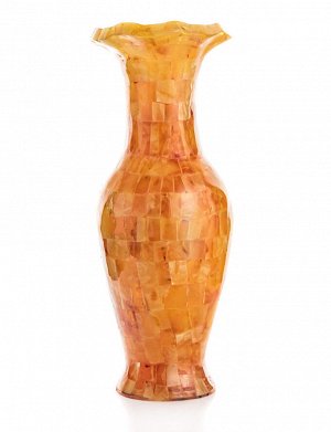 Декоративная ваза из натурального балтийского янтаря медового цвета