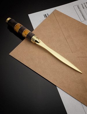 Канцелярский нож для вскрытия конвертов с деревом и янтарём, 810603204
