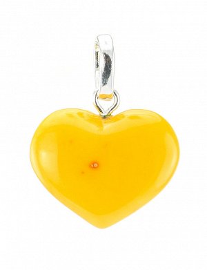 Подвеска в форме сердца из цельного натурального медового янтаря с эффектом старения, 6054101149