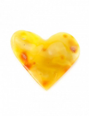 Подвеска-сердце из натурального живописного янтаря насыщенного медового цвета, 5045209150