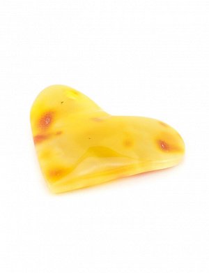 Подвеска-сердце из натурального живописного янтаря насыщенного медового цвета, 5045209150